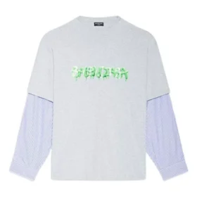 Tricou cu straturi și logo Slime „Grey” 671401TLVF11203