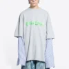 Tricou cu straturi și logo Slime „Grey” 671401TLVF11203