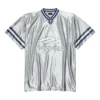 Tricou de fotbal 3B cu guler în V, lucios, oversized „Gri-Alb” 857113TTVQ71461