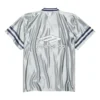Tricou de fotbal 3B cu guler în V, lucios, oversized „Gri-Alb” 857113TTVQ71461
