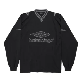 Tricou de fotbal 3B cu mâneci lungi și guler în V „Negru antracit” 857085TTVQ61066