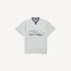 Tricou de fotbal pentru bărbați 3b cu guler în V, croială oversized, în culorile gri/alb