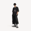 Tricou de fotbal pentru bărbați 3b cu guler în V, oversized, în negru/antracit