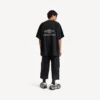 Tricou de fotbal pentru bărbați 3b cu guler în V, oversized, în negru/antracit