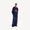 Tricou de fotbal pentru bărbați 3b, cu mâneci lungi și guler în V, în culoarea albastru închis/roșu