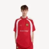 Tricou de fotbal pentru bărbați, oversized, de culoare roșie