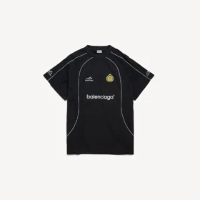 Tricou de fotbal pentru bărbați, oversized, negru