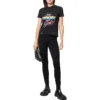 Tricou din jersey cu grafică, croială mică, cu aspect uzat „Washed Black” 612964TMVH31055