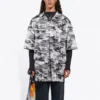 Tricou din plasă cu imprimeu camuflaj „Grey” 647651TJLC51240
