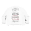 Tricou DIY din metal cu mâneci lungi, croială medie „Alb Negru Roșu” 699191TPVO29065