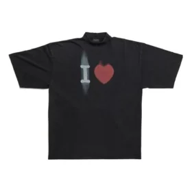 Tricou „I Love” cu croială largă „Black” 744439TOVH39034 Tricou „I Love” cu croială largă „Black” 744439TOVH39034