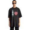 Tricou „I Love” cu croială largă „Black” 744439TOVH39034