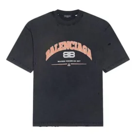 Tricou Maison Balenciaga, croială medie, „Negru” 612966TLVJ11074