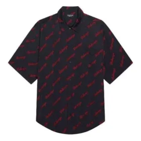Tricou minimalist cu mânecă scurtă „Black Red” 658841TKO521076 Tricou minimalist cu mânecă scurtă „Black Red” 658841TKO521076
