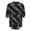Tricou minimalist cu mânecă scurtă și logo Scribble „Black White” 681813TML131070