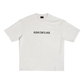 Tricou Mirror Balenciaga, croială medie, „Bej” 612966TNVV89784