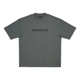 Tricou Mirror Balenciaga, croială medie, „Grey” 612966TNVR21242