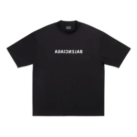 Tricou Mirror Balenciaga, croială medie „Negru” 612966TNVR21070