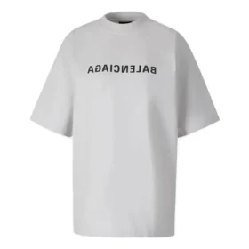 Tricou Mirror Balenciaga, croială medie, „White” 764235TNVR2-9784
