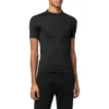 Tricou mulat, strâns pe corp și lucios „Black” 720458TNVI21000
