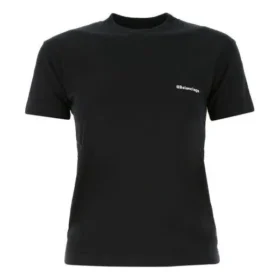 Tricou negru cu guler rotund și mânecă scurtă, cu logo SS21 612964TJV871070