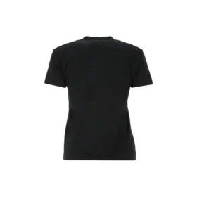 Tricou negru cu guler rotund și mânecă scurtă, cu logo SS21 612964TJV871070
