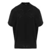 Tricou oversized cu guler rotund din plasă „Negru” 694576TMVD41000