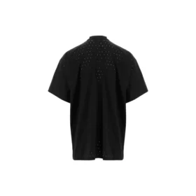 Tricou oversized cu guler rotund din plasă „Negru” 694576TMVD41000