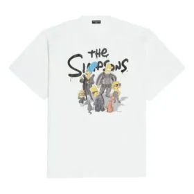 Tricou oversized din bumbac Balenciaga x THE SIMPSONS „Alb” 676589TLVG70901