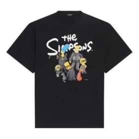 Tricou oversized din bumbac Balenciaga x THE SIMPSONS „Negru” 676589TLVG71000
