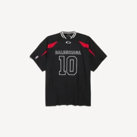 Tricou oversized pentru bărbați Balenciaga | colaborare cu NBA, în negru/multicolor