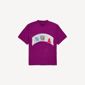 Tricou oversized pentru bărbați Balenciaga | colaborare cu NBA, în nuanța violet