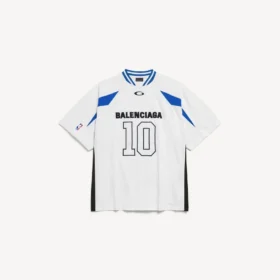 Tricou oversized pentru bărbați Balenciaga | Colaborare NBA, în alb/multicolor