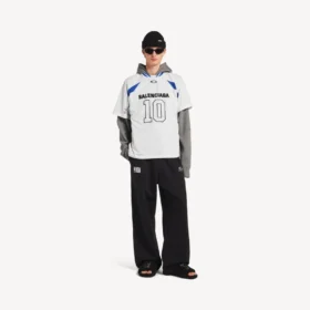 Tricou oversized pentru bărbați Balenciaga | Colaborare NBA, în alb/multicolor
