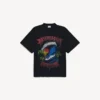 Tricou oversized pentru bărbați cu imprimeu surfer vintage, negru