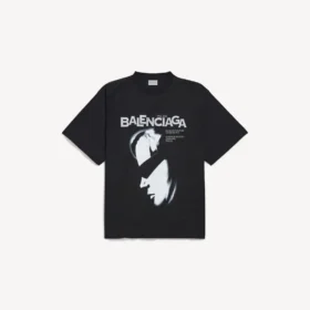 Tricou oversized pentru bărbați „Lady in Shades” în culoarea neagră