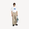 Tricou oversized pentru bărbați „Wet Brush”, de culoare albă