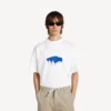 Tricou oversized pentru bărbați „Wet Brush”, de culoare albă