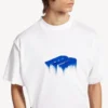 Tricou oversized pentru bărbați „Wet Brush”, de culoare albă