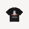 Tricou oversized pentru femei „The Door” în culoarea neagră