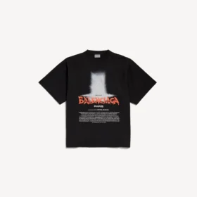 Tricou oversized pentru femei „The Door” în culoarea neagră