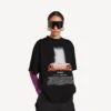 Tricou oversized pentru femei „The Door” în culoarea neagră