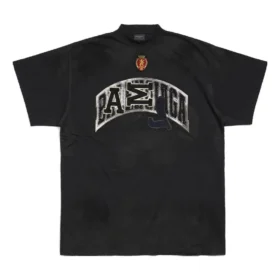 Tricou Oversized pentru skateri „Black Faded” 739028TOVN21055