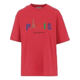 Tricou Paris Love cu imprimeu standard, mânecă scurtă, roșu 594599TGV435640