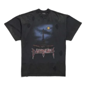 Tricou Paris Moon cu imprimeu dublu pe față, oversized „Black” 791615TQVY22020