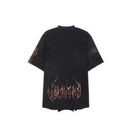 Tricou Paris Moon cu imprimeu inversat, oversized „Black Faded” 698811TOVT31055