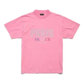 Tricou Paris Strass, croială mică, „Pink Faded” 809122TRVL59568