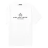 Tricou pentru bărbați Balenciaga BB Paris cu imprimeu, guler rotund și mâneci scurte, versiune retro, alb 594579TGV609000
