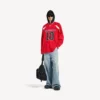 Tricou pentru bărbați Balenciaga | colaborare NBA, cu mâneci lungi și croială oversized, în roșu/multicolor