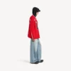 Tricou pentru bărbați Balenciaga | colaborare NBA, cu mâneci lungi și croială oversized, în roșu/multicolor